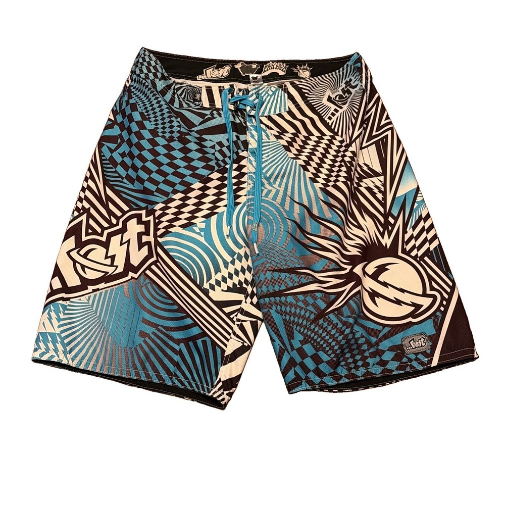 VTG Lost Enterprises Mayhem Board Shorts Size 34 Blue 90s Y2K Skate Surf